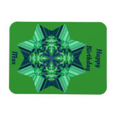 MAXグリーンブルー誕生日カード八角形スター～ マグネット (横)