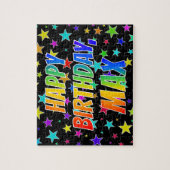 「MAX」名、おもしろい「ハッピーバースデー」 ジグソーパズル (縦)