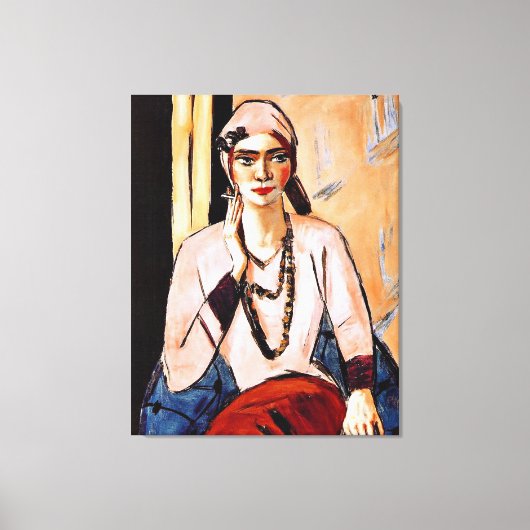 Max Beckmann絵画のピンク色のQuappi キャンバスプリント (正面)
