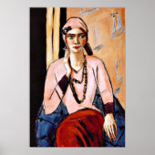 Max Beckmann painting, Quappi in Pink ポスター (正面)