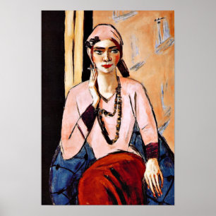 Max Beckmann painting, Quappi in Pink ポスター