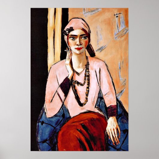 Max Beckmann painting, Quappi in Pink ポスター (正面)