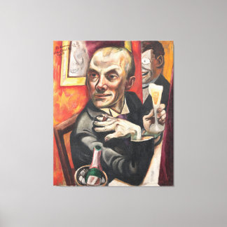 Max Beckmann - Self-Portrait with Champagne キャンバスプリント