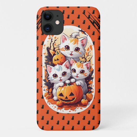 Max Cute Catハロウィーンアニメウィッチカボチャ猫 Case-Mate iPhoneケース (裏面)