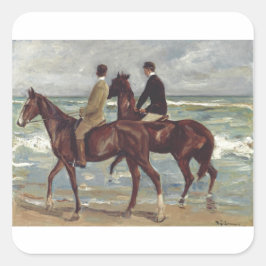 Max Liebermann: Two Riders on the Beach Art スクエアシール