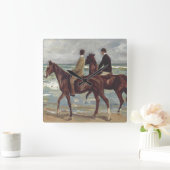 Max Liebermann: Two Riders on the Beach Art スクエア壁時計 (ホーム)
