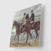 Max Liebermann: Two Riders on the Beach Art スクエア壁時計 (傾斜)
