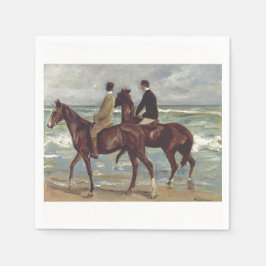 Max Liebermann: Two Riders on the Beach Art スタンダードカクテルナプキン