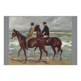 Max Liebermann: Two Riders on the Beach Art ポスター