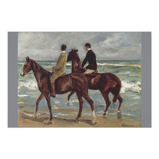 Max Liebermann: Two Riders on the Beach Art ポスター (正面)
