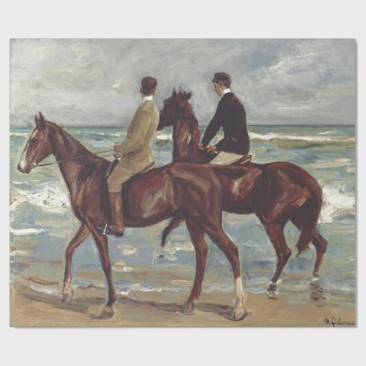 Max Liebermann: Two Riders on the Beach Art ラッピングペーパー (フラット)