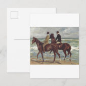 Max Liebermann: Two Riders on the Beach Art 案内ポストカード (正面/裏面)