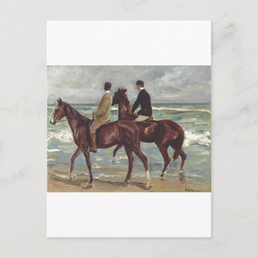 Max Liebermann: Two Riders on the Beach Art 案内ポストカード (正面)