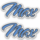 Max Name blue Aufkleber Sticker Stickerset シール (正面)