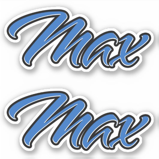 Max Name blue Aufkleber Sticker Stickerset シール (正面)