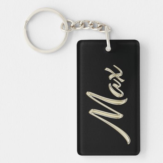 Max Name whitegold Schlüsselanhänger Anhänger キーホルダー (正面)