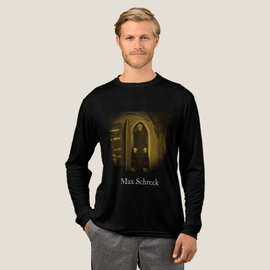 Max Schreck – フィルムスター静かの誕生日 トライブレンドＴシャツ (正面全体)