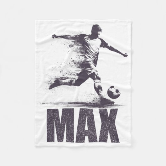 Max Soccer Boys Personalized First Name Max  フリースブランケット (正面)