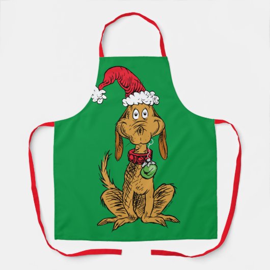 Max the Dog in Santa Hat エプロン (正面)