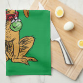 Max the Dog in Santa Hat キッチンタオル (四つ折り)