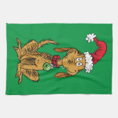 Max the Dog in Santa Hat キッチンタオル (横)