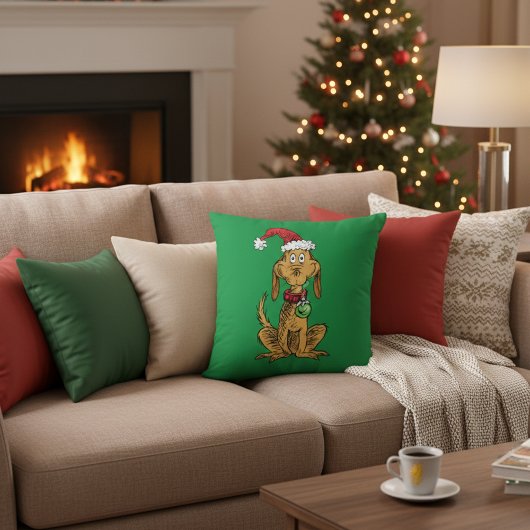 Max the Dog in Santa Hat クッション