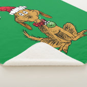 Max the Dog in Santa Hat シェルパブランケット (3/4)