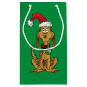Max the Dog in Santa Hat スモールペーパーバッグ (裏面)