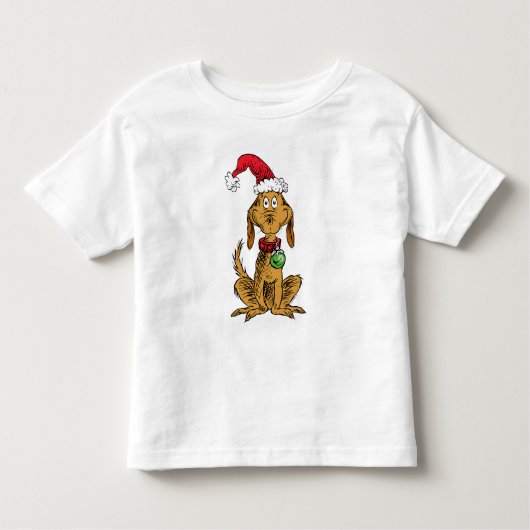 Max the Dog in Santa Hat トドラーTシャツ (正面)