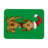Max the Dog in Santa Hat マグネット (横)