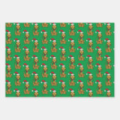 Max the Dog in Santa Hat ラッピングペーパーシート (正面3)