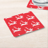 Max the Reindeer Silhouette スクエアペーパーコースター (アングル)