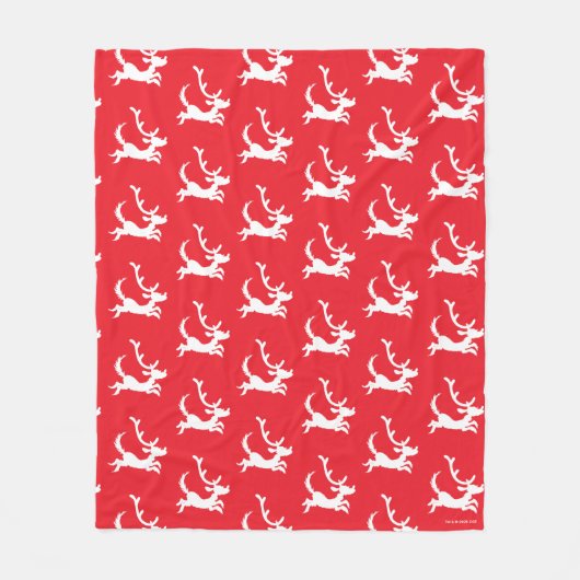 Max the Reindeer Silhouette フリースブランケット (正面)