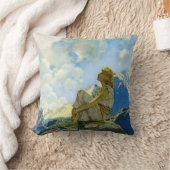 Maxfield Parrish著朝、 クッション (ブランケット)