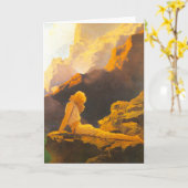 Maxfield Parrish著"野生のガチョウ"、 カード (黄色い花)