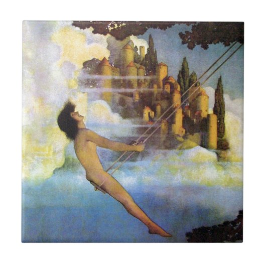 Maxfield Parrish Dinky鳥のヴィンテージの本 タイル (正面)