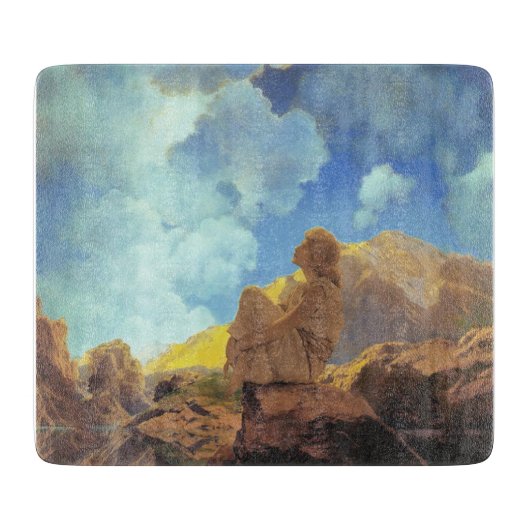 Maxfield Parrish Morning 1922 Cloud Blue Fine Art カッティングボード (正面)