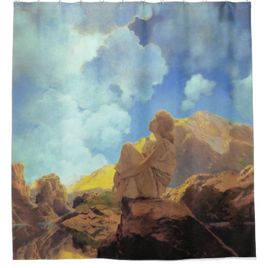 Maxfield Parrish Morning 1922 Cloud Blue Fine Art シャワーカーテン (正面)