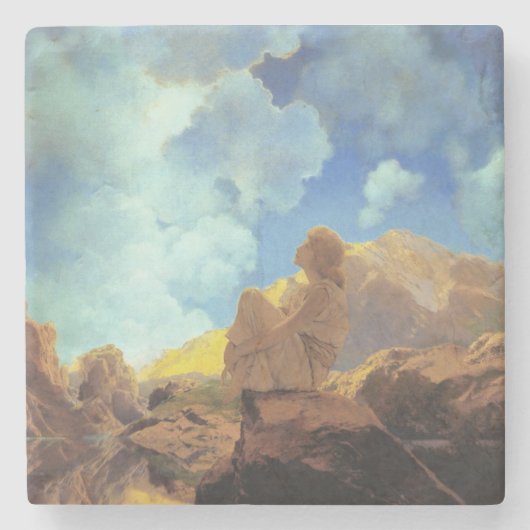 Maxfield Parrish Morning 1922 Cloud Blue Fine Art ストーンコースター (正面)