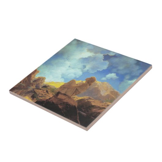 Maxfield Parrish Morning 1922 Cloud Blue Fine Art タイル (側面)