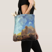 Maxfield Parrish Morning 1922 Cloud Blue Fine Art トートバッグ (クローズアップ)