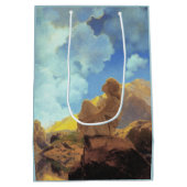 Maxfield Parrish Morning 1922 Cloud Blue Fine Art ミディアムペーパーバッグ (裏面)