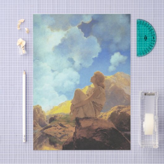 Maxfield Parrish Morning 1922 Cloud Blue Fine Art 薄葉紙 (クラフト)