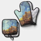 Maxfield Parrish Morning 1922 Cloud Blue Fine Art 鍋つかみ&鍋敷きセット (正面/裏面)