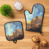 Maxfield Parrish Morning 1922 Cloud Blue Fine Art 鍋つかみ&鍋敷きセット (トップダウン)