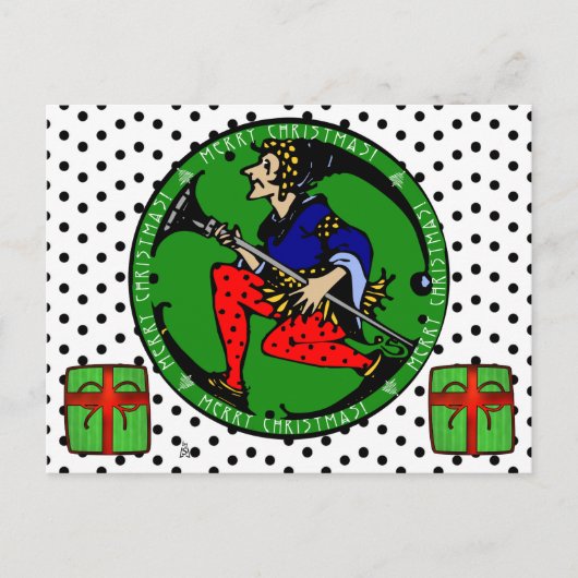 Maxfield Parrish-yのクリスマスの小妖精や小人 シーズンポストカード (正面)