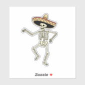 Maxican Dancing Skeleton With Sombrero シール (シート)
