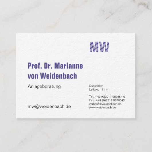 Maximal Elegant groß 名刺 (正面)