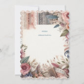 Maximalist日付ヴィンテージフローラスクラップブックの保存 招待状 (裏面)