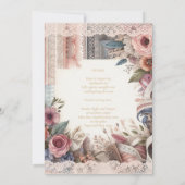 Maximalist日付ヴィンテージフローラスクラップブックの保存 招待状 (裏面)